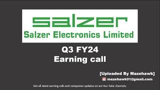 Salzer Electronics Ltd Q3 FY24 Earning Call  Salzer Electronics Ltd Q3 FY24 Concall [upl. by Durante]