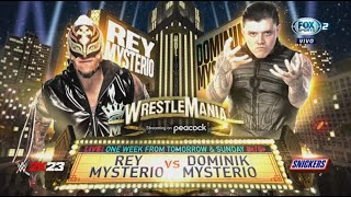 WWE Rey mysterio Vs Dominik Mysterio Wrestlemania 39 Official Match Card 2023 [upl. by Weinreb219]