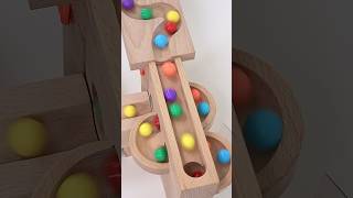 Marble Run ASMR ☆ Wooden slope course amp Colorful marbles marblerun [upl. by Elesig37]