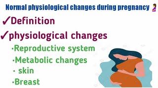 physiological changes during pregnancy 🤰 part1 [upl. by Rise]