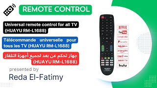 Universal remote control for all TV HUAYU RML1688  Télécommande universelle pour tous les TV [upl. by Marleen]