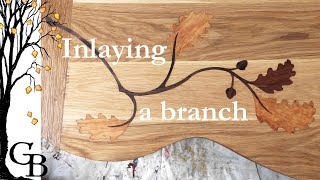 Attempting to inlay an oak branch motif [upl. by Llimaj]