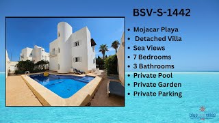 BSVS1442 Detached Villa in Mojacar Playa 599000€ 7 Bedrooms 3 Bathrooms [upl. by Shoshana]