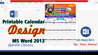 Printable Calendar Design 2024 Using Microsoft Office Word Full Tutorial [upl. by Lrig679]