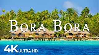 FLYING OVER BORA BORA 4K UHD  Calming Music With Beautiful Nature Videos  4K Video Ultra HD 3 [upl. by Nalyak]