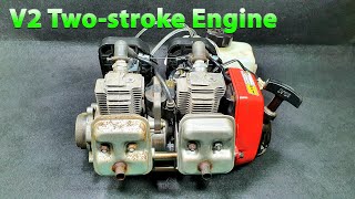 Build A 2 Cylinder Inline Twostroke Engine [upl. by Eixel]