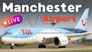 🔴 LIVE Manchester Airport Plane Spotting 🛫 [upl. by Ydnamron25]