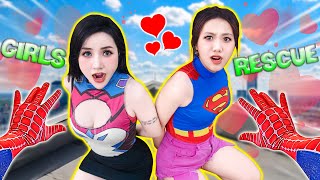 I rescue SPIDER GIRL from Escape BAD GUY in LOVE 💟 ❓❓❓ Spiderman ParkourPOV in Real Life [upl. by Mccready]