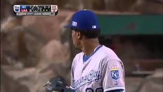 Yordano Ventura incinerates David Freese w his fastest 102 mph fastball [upl. by Eronel]