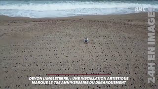 À Devon en Angleterre une installation artistique marque le 75ème anniversaire du débarquement [upl. by Torres705]