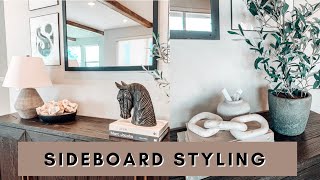 SIDEBOARD STYLING IDEAS  TIPS  2021 [upl. by Nekcarb]