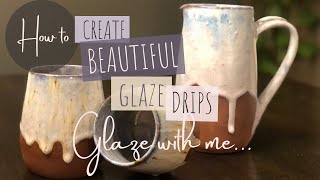 GLAZE LAYERING  Glazing pottery for beginners  Beautiful GLAZE DRIPS using Mayco Glazes SD 480p [upl. by Abbe]