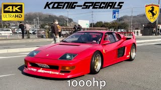 1000HP  FERRARI Testarossa KOENIG SPECIALS Competition Sound 80s  JAPAN 4K [upl. by Boothman]