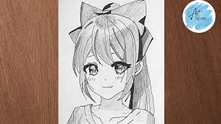 anime girl drawing  how to draw an anime girl  how to draw anime girl face  draw anime eyes [upl. by Edya]