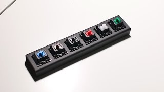 Cherry MX Switches Sound Comparison Blue Brown Black Red White Green [upl. by Essyla641]