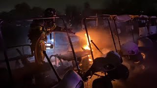 Olathe firefighters battle golf cart blaze [upl. by Decca]