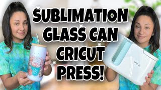 HOW TO SUBLIMATE A LIBBEY GLASS CAN IN CRICUT MUG PRESS 😍 [upl. by Uv]