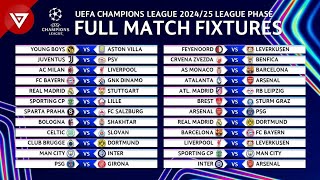 🔵 UEFA Champions League 202425 League Phase Match Schedule  Champions League Full Fixtures 202425 [upl. by Barbette]