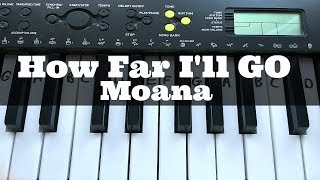 How Far Ill Go  Disneys Moana  Easy Keyboard Tutorial With Notes Right Hand [upl. by Eiggep]