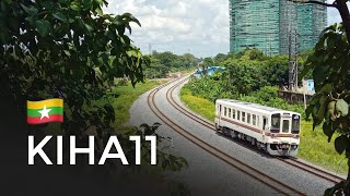 KIHA 11110 RBE30104  A Japanese Diesel Car in Action in Myanmar [upl. by Waldron]