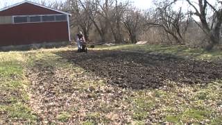 Troy Bilt Horse Rototiller  tiller  Spring rototilling with 6 HP Predator engine [upl. by Gamali674]