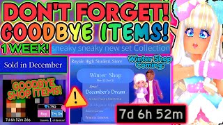 DONT FORGET ABOUT THESE ITEMS IN A WEEK MINI SHOP UPDATE FOR GLITTERFROST SOON ROBLOX Royale High [upl. by Haila]