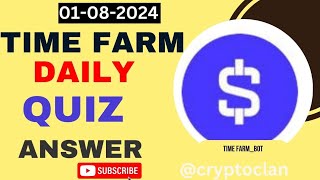 Time Farm Airdrop Daily Quiz and Answer When did Ethereum’s first hard fork occur 01 August 2024 [upl. by Gustave376]