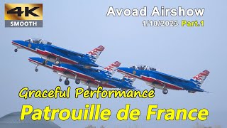 French Air Force Patrouille de France Aerobatic Team flying display  Avord JPO Airshow Part1 [upl. by Leamaj]