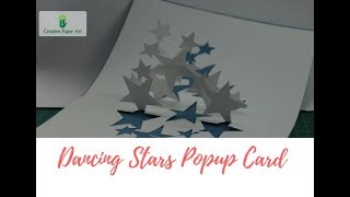 Kirigami Art How to make Dancing Star Popup Card  Free template [upl. by Dinny]