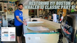 RESTORING MY 13 FOOT BOSTON WHALER CLASSIC PART 6  PUTTING NEW FLOOR IN AND ADDING CENTER CONSOLE [upl. by Amadeus685]