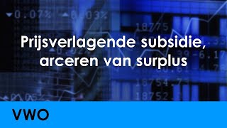 Prijsverlagende subsidie surplus arceren  Economie voor vwo  Marktresultaat en Overheidsinvloed [upl. by Ahsatan]