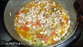 Saltfish and bean with dumpling and breadfruit 🇯🇲 [upl. by Ynamad]