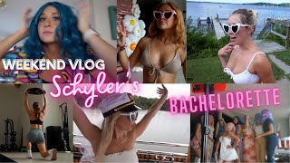 Weekend VLOG cleaning packing leg workout Schylers bachelorette in Annapolis Maryland amp more [upl. by Haeli900]