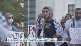 Ohio State University students organize rally for Palestine [upl. by Miarhpe]