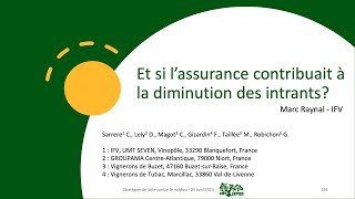 Et si lassurance contribuait à la réduction des intrants [upl. by Llamaj]