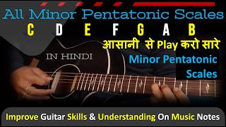 All Minor Pentatonic Scales with Easy Scale Patterns  All Guitar Scales for Beginners [upl. by Norehc]