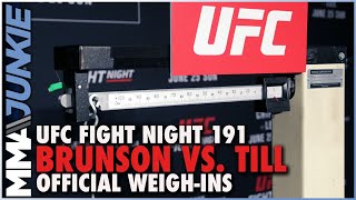 Archive of the UFC Fight Night 191 Brunson vs Till official weighin live stream [upl. by Annahsit]