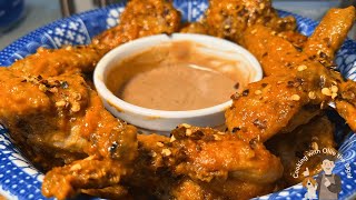 Crispy Air Fryer Chicken Wings with Sriracha  Raising Canes Dip [upl. by Odom630]