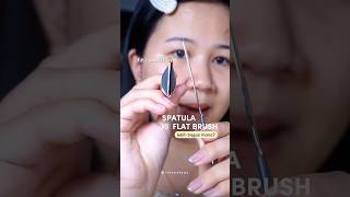 Part 1 Spatula vs Flat Brush Foundation bagus mana foundationbrush makeuptips [upl. by Norina449]