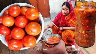 টমেটোর টক ঝাল মিষ্টি আচার এক বছর সংরক্ষণ সহ  tomato achar [upl. by Atena]