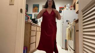 Reviewing The Red Satin And Lace Alcea Rosea Nightgown [upl. by Evoy]