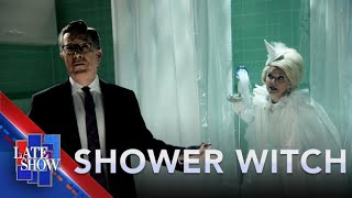 Stephen Colbert Meets The Shower Witch  With Jon Hamm And Amy Sedaris [upl. by Gerrard]