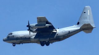 Lockheed Martin KC130J Hercules landing at Meadows Field [upl. by Giordano]