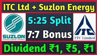 Suzlon Energy  ITC Ltd • Stocks Declared High Dividend Bonus amp Split With Ex Dates [upl. by Erodaeht]