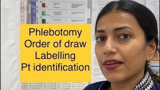 Phlebotomy in hindiphlebotomistsorder of drawlabellingpatient identification [upl. by Aztiray364]