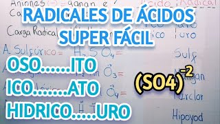 Radicales de ácidos oxácidos y ácidos hidrácidos química quimicainorganica ácidos [upl. by Aracal924]