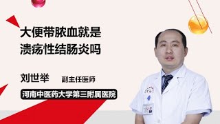 大便带脓血就是溃疡性结肠炎吗 刘世举 河南中医药大学第三附属医院 [upl. by Ennayr]