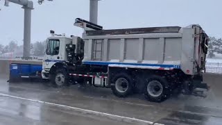 MTA Bridge Authority Snow Plows Clearing The Whitestone Bridge in The Bronx New York City [upl. by Godred]