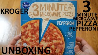 Unboxing Kroger 3 Minute Microwave Pepperoni Pizza [upl. by Ailedua]