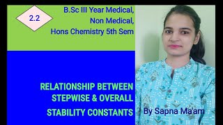 Relationship between Stepwise amp Overall Stability ConstantCh 2L2BScMed NonMed HonsChem Final yr [upl. by Emmalee]